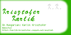 krisztofer karlik business card